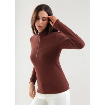 Pull 1/4 Zip Trinidad Brown Femme