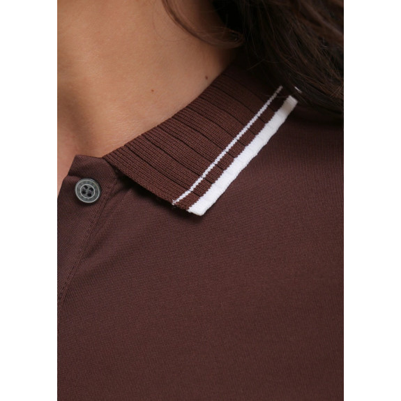 Polo manches longues Amarti Brown Femme