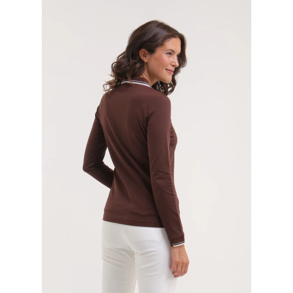 Polo manches longues Amarti Brown Femme