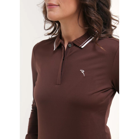 Polo manches longues Amarti Brown Femme