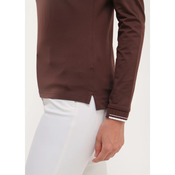Polo manches longues Amarti Brown Femme