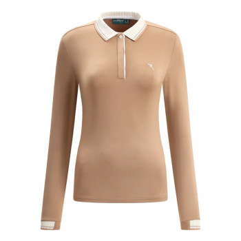 Polo manches longues Amarti Beige Femme