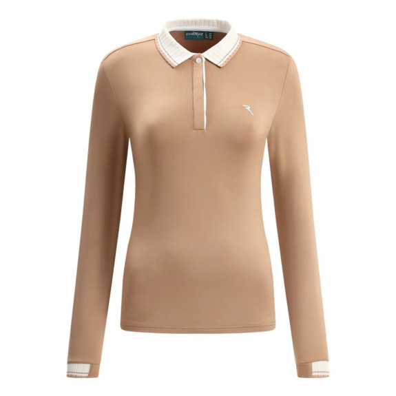 Polo manches longues Amarti Beige Femme