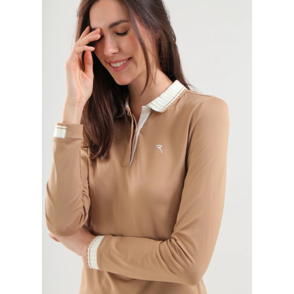 Polo manches longues Amarti Beige Femme