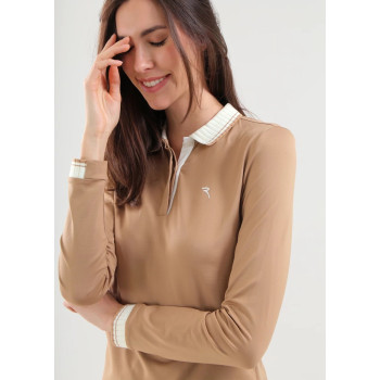 Polo manches longues Amarti Beige Femme
