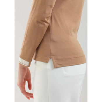 Polo manches longues Amarti Beige Femme