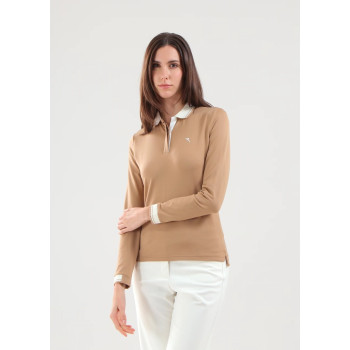 Polo manches longues Amarti Beige Femme 2