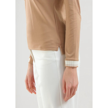 Polo manches longues Amarti Beige Femme