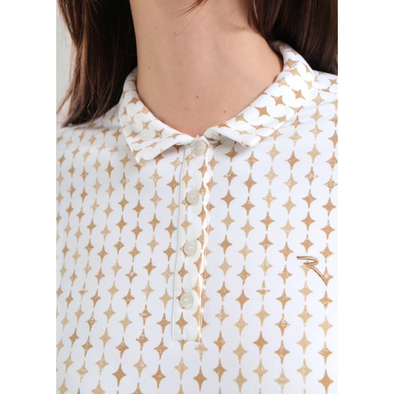 Polo manches longues Avemus Beige Diamond Print...