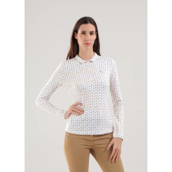 Polo manches longues Avemus Beige Diamond Print Femme 2