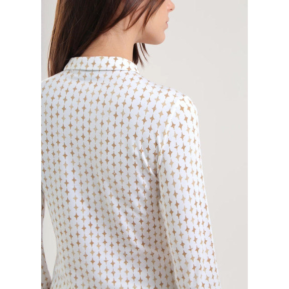 Polo manches longues Avemus Beige Diamond Print...