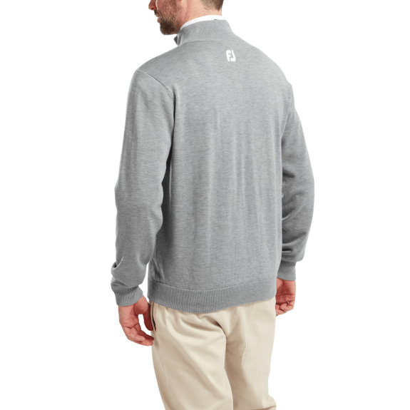 Pullover en laine 1/2 Zip Grey Homme
