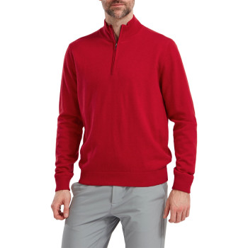 Pullover en laine 1/2 Zip Red Homme