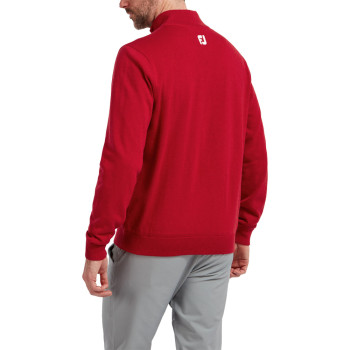 Pullover en laine 1/2 Zip Red Homme