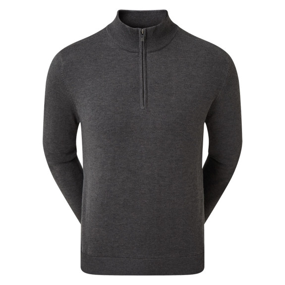 Pullover en laine 1/2 Zip Charcoal Homme