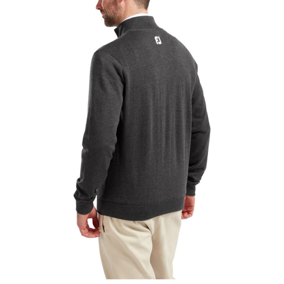 Pullover en laine 1/2 Zip Charcoal Homme