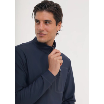 Pull 1/4 Zip Peltro Navy Homme