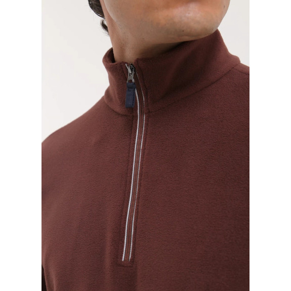 Pull 1/4 Zip Tago Brown Homme