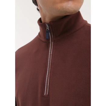 Pull 1/4 Zip Tago Brown Homme