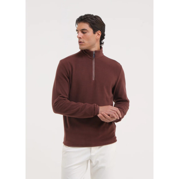 Pull 1/4 Zip Tago Brown Homme