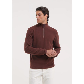 Pull 1/4 Zip Tago Brown Homme
