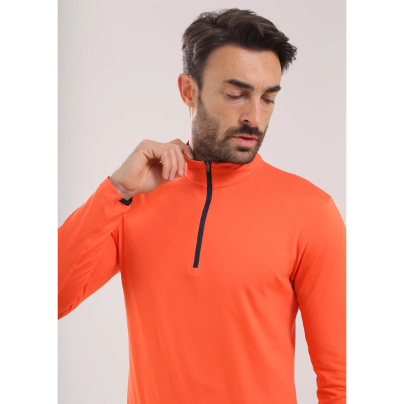 Pull 1/4 Zip Tonale Orange Homme