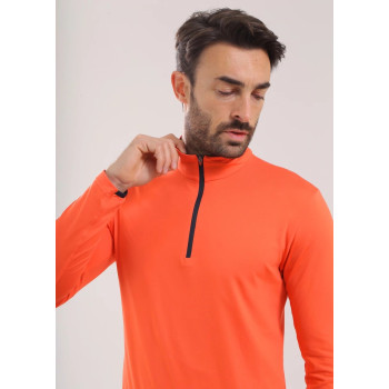 Pull 1/4 Zip Tonale Orange Homme