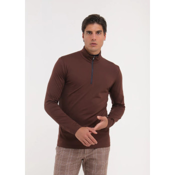 Pull 1/4 Zip Tonale Brown Homme 2