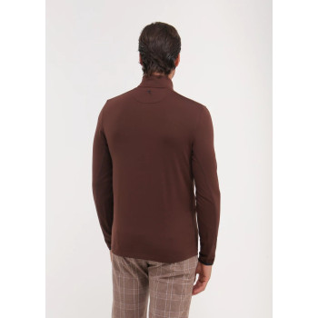 Pull 1/4 Zip Tonale Brown Homme