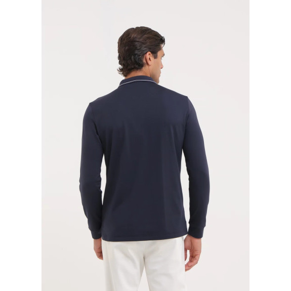 Polo manches longues 1/4 Zip Avanzo Navy Homme