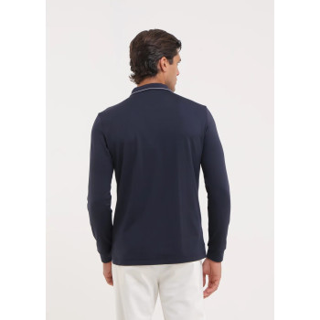Polo manches longues 1/4 Zip Avanzo Navy Homme