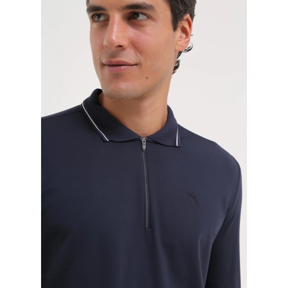 Polo manches longues 1/4 Zip Avanzo Navy Homme