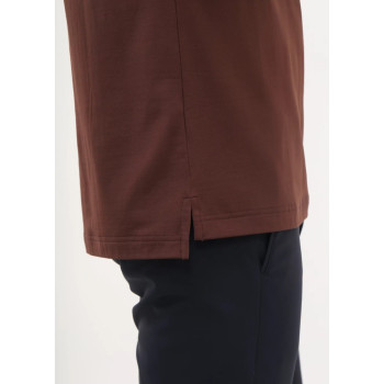 Polo manches longues 1/4 Zip Avanzo Brown Homme