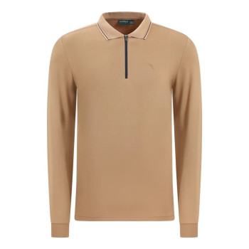 Polo manches longues 1/4 Zip Avanzo Beige Homme