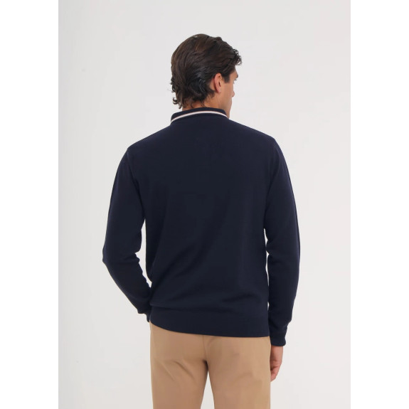 Polo manches longues Nitrato Navy Homme