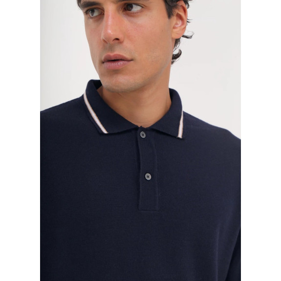 Polo manches longues Nitrato Navy Homme