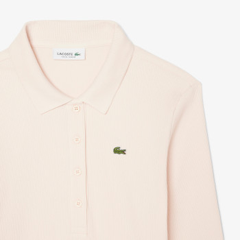Polo slim fit L.12.D coton côtelé Rose Femme 2