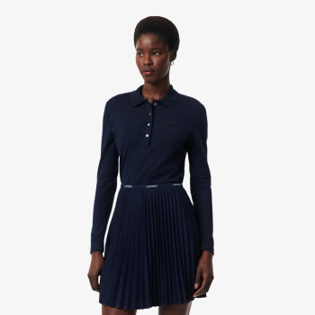 Polo L.12.D slim fit en mini Piqué stretch Bleu Nuit Femme