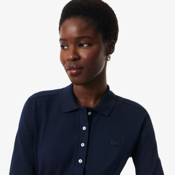 Polo L.12.D slim fit en mini Piqué stretch Bleu Nuit Femme