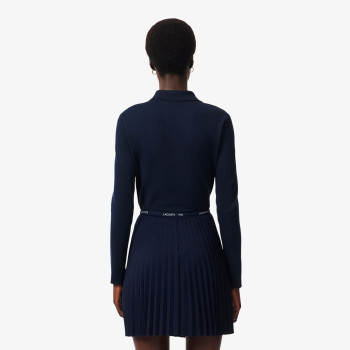 Polo L.12.D slim fit en mini Piqué stretch Bleu Nuit Femme