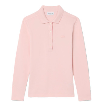Polo L.12.D slim fit en mini Piqué stretch Rose Pale Femme