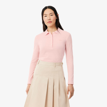 Polo L.12.D slim fit en mini Piqué stretch Rose Pale Femme
