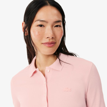 Polo L.12.D slim fit en mini Piqué stretch Rose Pale Femme