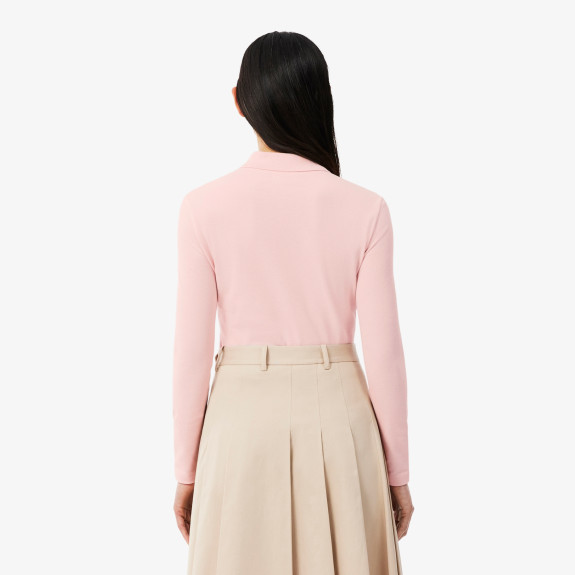 Polo L.12.D slim fit en mini Piqué stretch Rose...