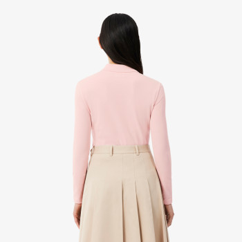 Polo L.12.D slim fit en mini Piqué stretch Rose Pale Femme