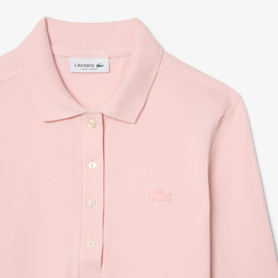 Polo L.12.D slim fit en mini Piqué stretch Rose...