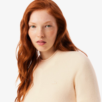 Pull maille 3D laine Blanc Ecru Femme