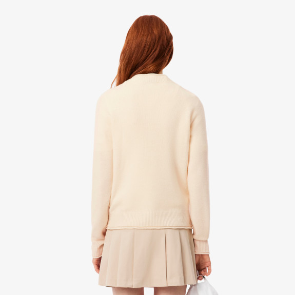 Pull maille 3D laine Blanc Ecru Femme