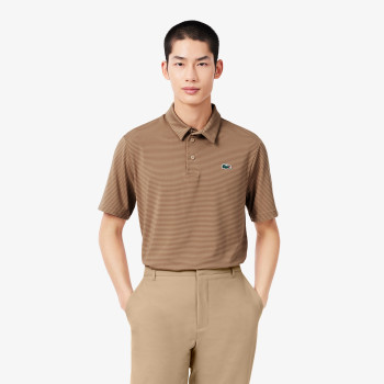 Polo Golf Ultra Dry rayé Marron Homme