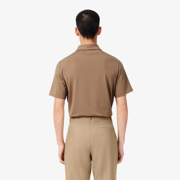 Polo Golf Ultra Dry rayé Marron Homme
